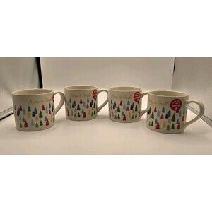 Target Wondershop Winter Christmas Tree Mug Cocoa Coffee 15 oz 2024 Set Of 4